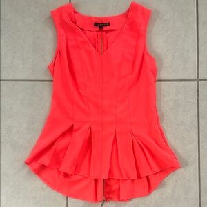 Elegant Coral Sleeveless Blouse